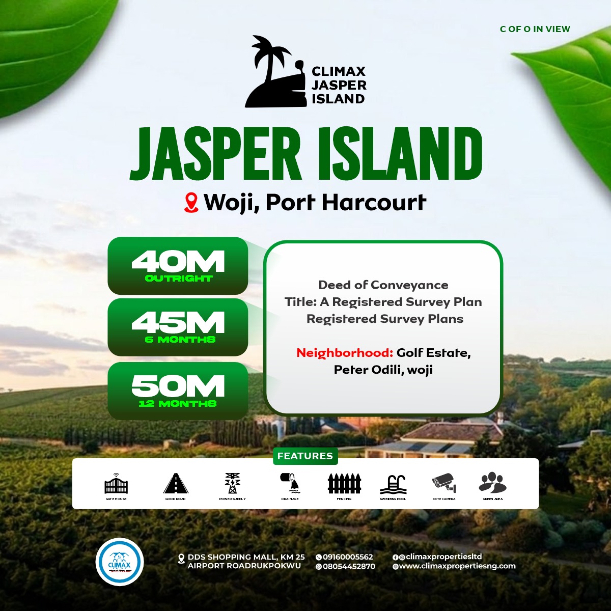 Climax Jasper Island Estate official promotional layout